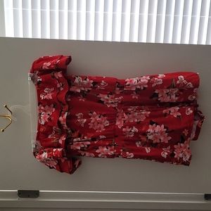 Hot Kiss, off shoulder, romper, floral print, sz L